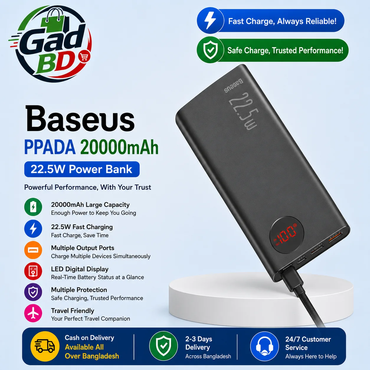 Baseus PPADA Adaman Metal 20000mAh Fast Charging Power Bank